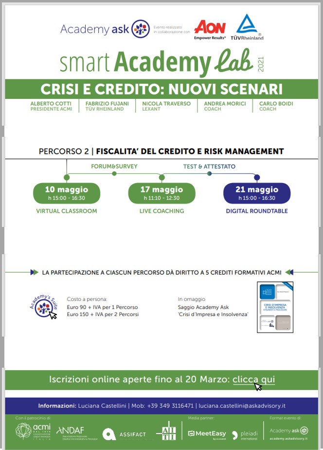 Course Image Fiscalità del Credito e Risk Management